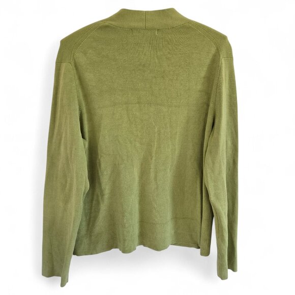 Pursuits Ltd. Vintage XL Green Silk/Nylon Blend V-Neck Cardigan Sweater Buttons - Picture 6 of 10